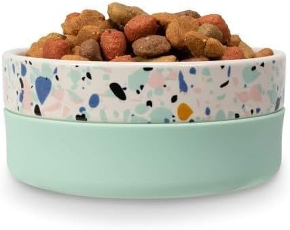 Now House for Pets by Mint "Terrazzo" Duo Bowl, Small | Dishwasher Safe, Easy to Clean Dog Bowl with Anti-Skid Lid | Dual Functionality Bowl for Dogs for Storage or Travel
