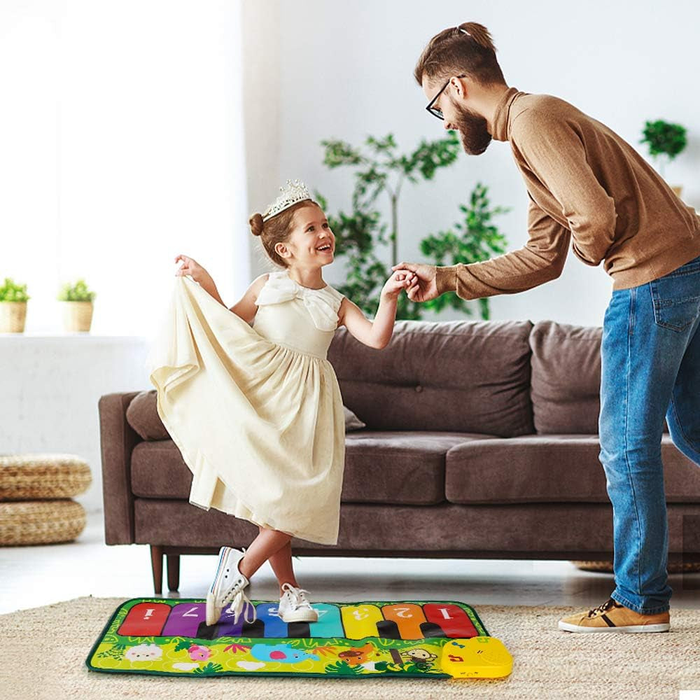 Foot 32" Keyboard Play Mat Toddler with 5 Animal Sounds Early Education Toys Gift for Girls Boys