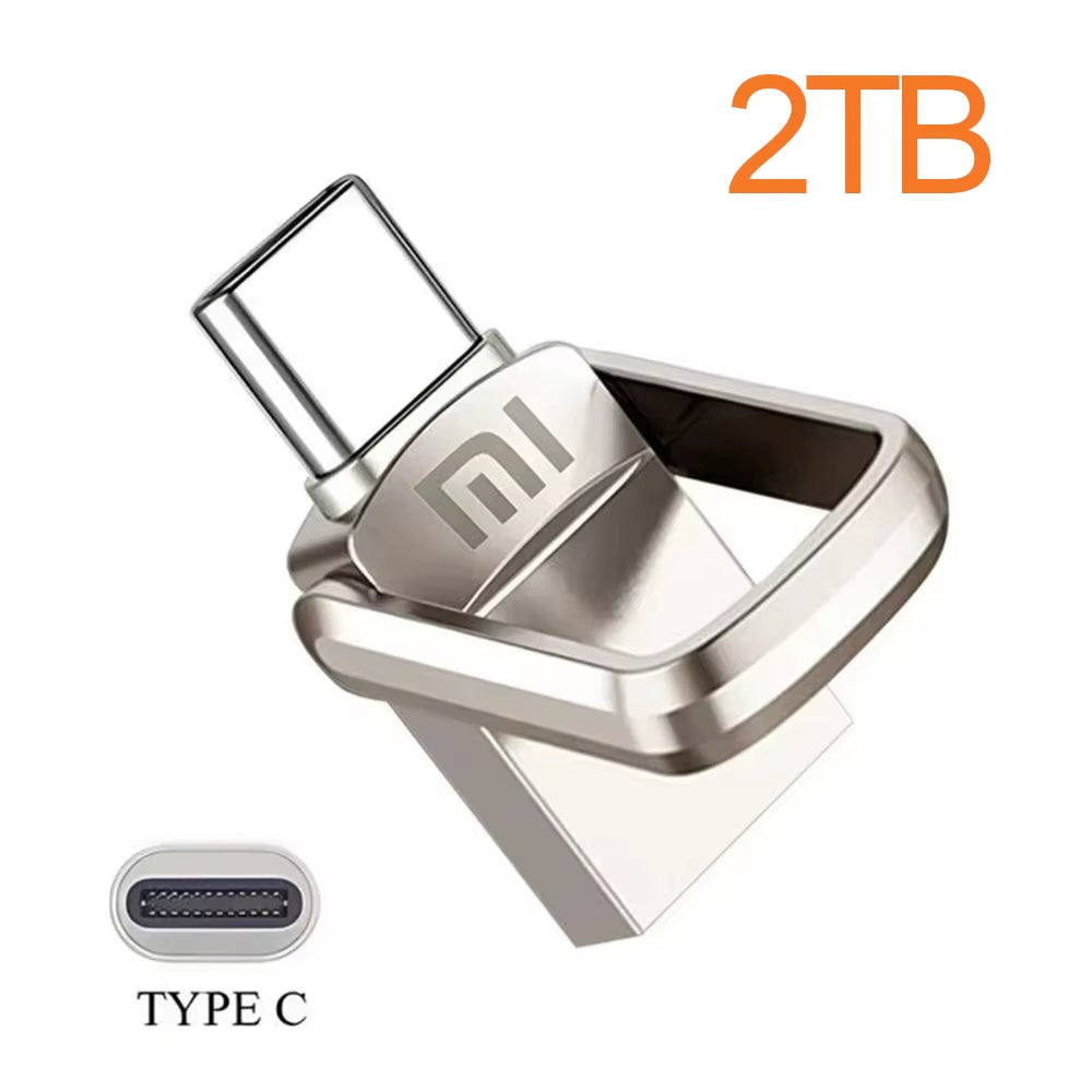 Xiaomi Metal 2TB Pendrive USB 3.0 Key Type C High Speed USB Flash Drive 512GB Storage PC Phone Data Transfer Memory Stick 128GB