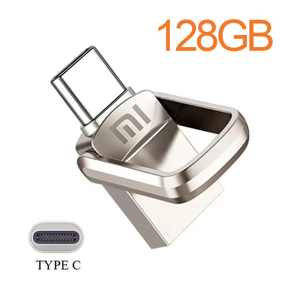 Xiaomi Metal 2TB Pendrive USB 3.0 Key Type C High Speed USB Flash Drive 512GB Storage PC Phone Data Transfer Memory Stick 128GB
