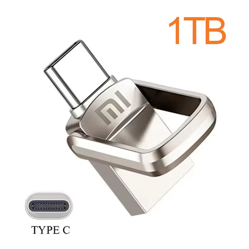 Xiaomi Metal 2TB Pendrive USB 3.0 Key Type C High Speed USB Flash Drive 512GB Storage PC Phone Data Transfer Memory Stick 128GB