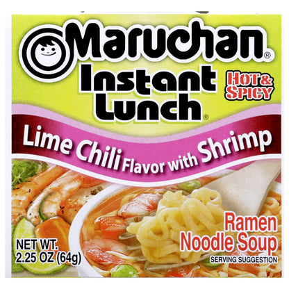 Instant Lunch Ramen Noodles, Lime Chili Flavor with Shrimp, Shelf Stable, 2.25 Oz Cup