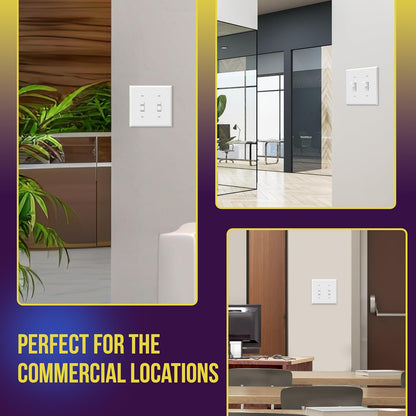 Toggle Light Switch Wall Plate, Gloss Finish, Size 2-Gang 4.50" X 4.57", Double Switch Cover, Unbreakable Polycarbonate Thermoplastic, 8812-W, White