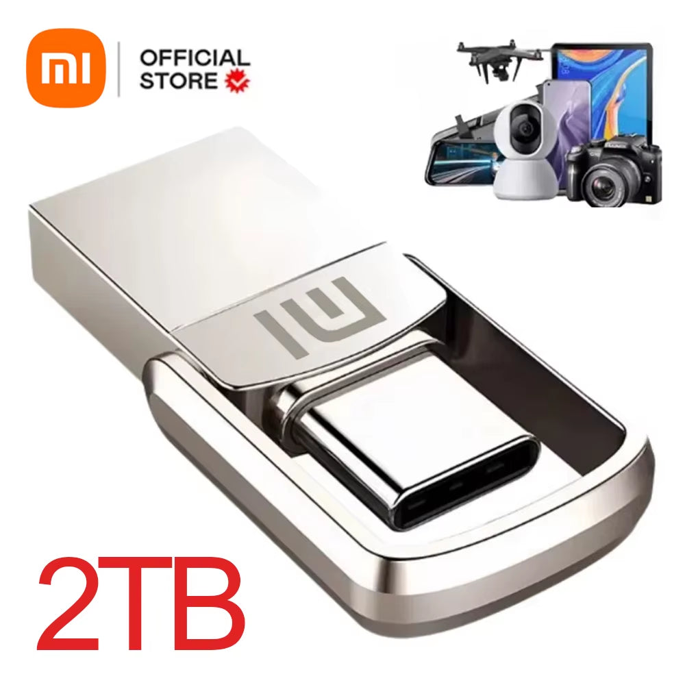 Xiaomi Metal 2TB Pendrive USB 3.0 Key Type C High Speed USB Flash Drive 512GB Storage PC Phone Data Transfer Memory Stick 128GB