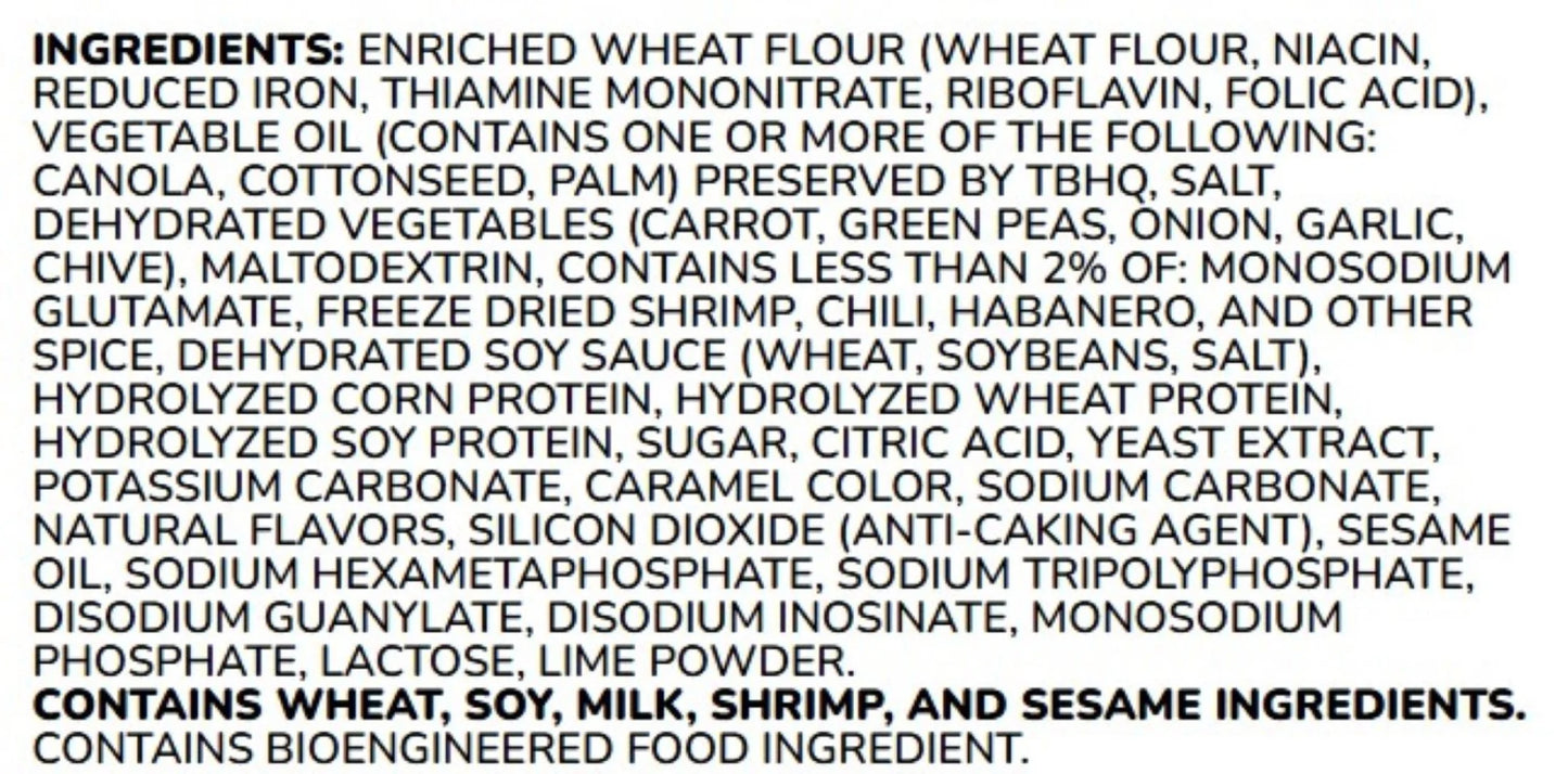 Instant Lunch Ramen Noodles, Lime Chili Flavor with Shrimp, Shelf Stable, 2.25 Oz Cup