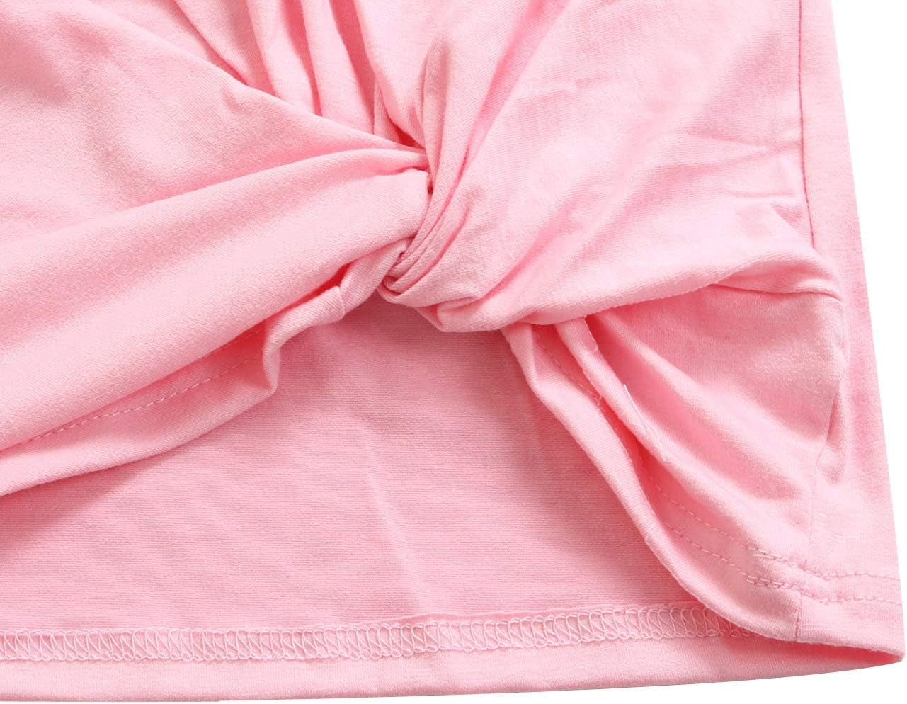 Girls Casual Tunic Tops Knot Front Long Sleeve Loose Soft Blouse T-Shirt Size 4-13