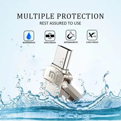 Xiaomi Metal 2TB Pendrive USB 3.0 Key Type C High Speed USB Flash Drive 512GB Storage PC Phone Data Transfer Memory Stick 128GB