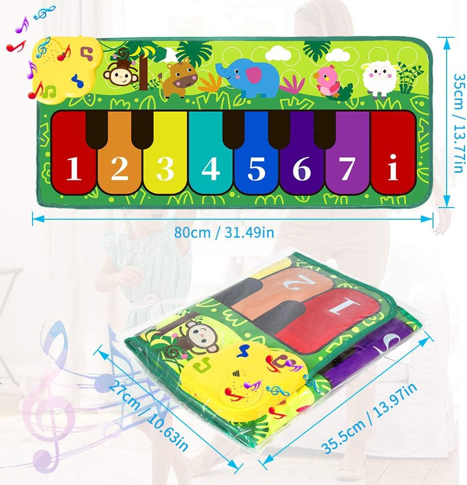 Foot  32" Keyboard Play Mat Toddler  with 5 Animal Sounds Early Education Toys Gift for Girls Boys
