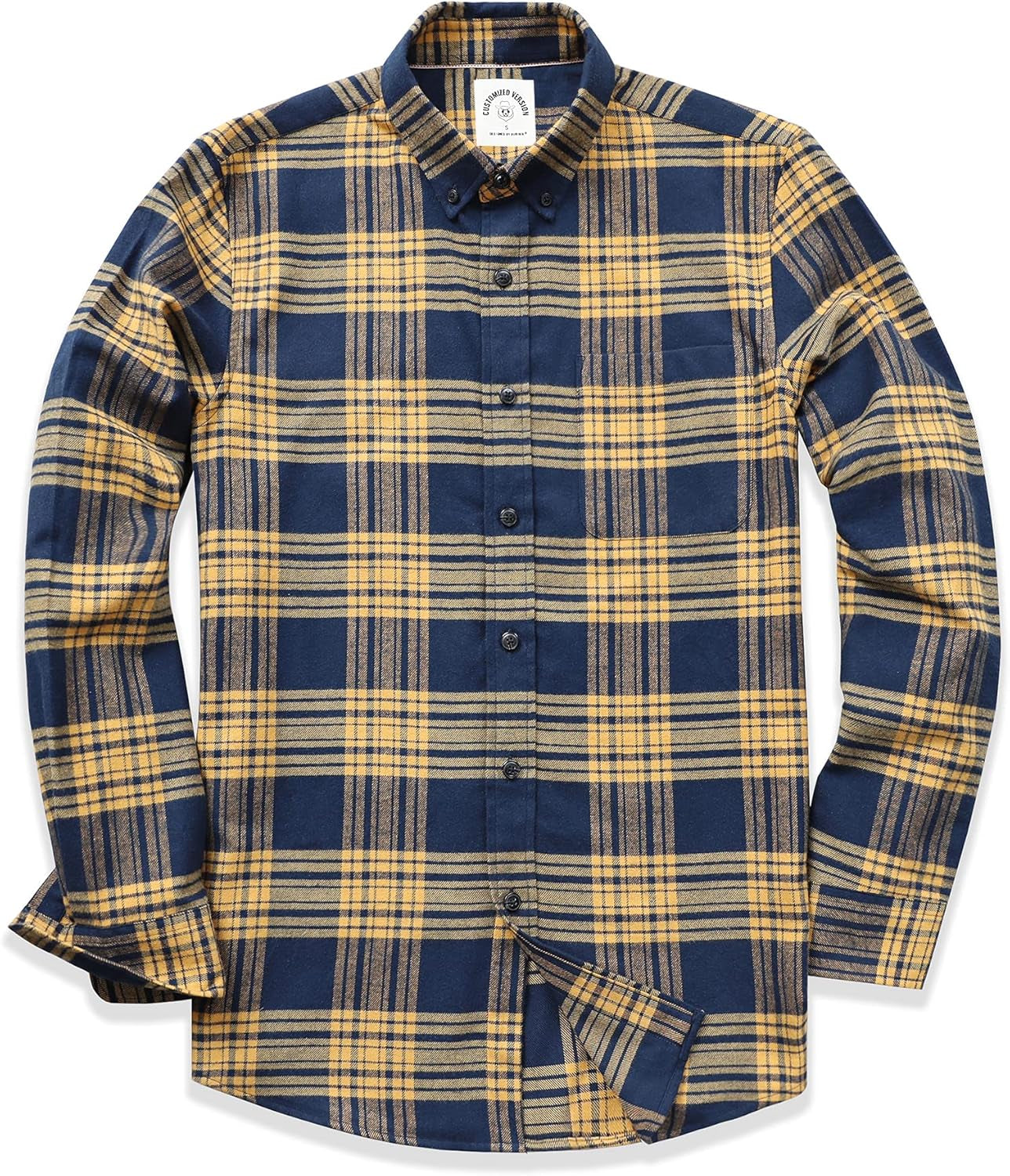 ® Flannel Shirt for Men Plaid Mens Button down Long Sleeve Shirts Cotton Casual