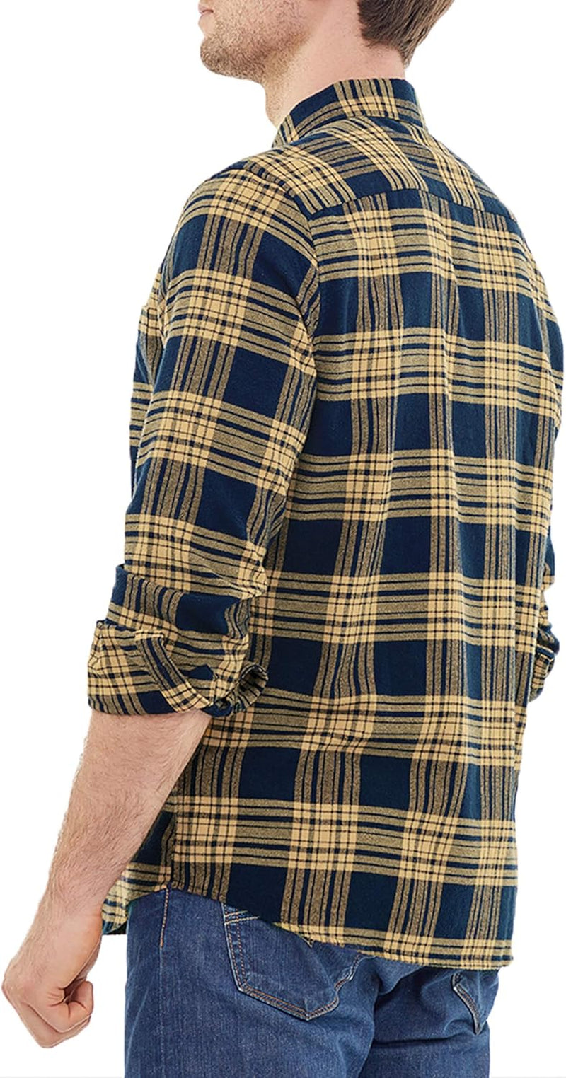 ® Flannel Shirt for Men Plaid Mens Button down Long Sleeve Shirts Cotton Casual