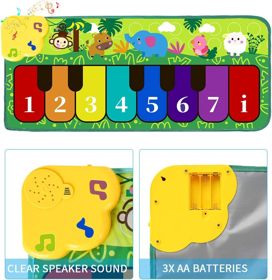 Foot  32" Keyboard Play Mat Toddler  with 5 Animal Sounds Early Education Toys Gift for Girls Boys