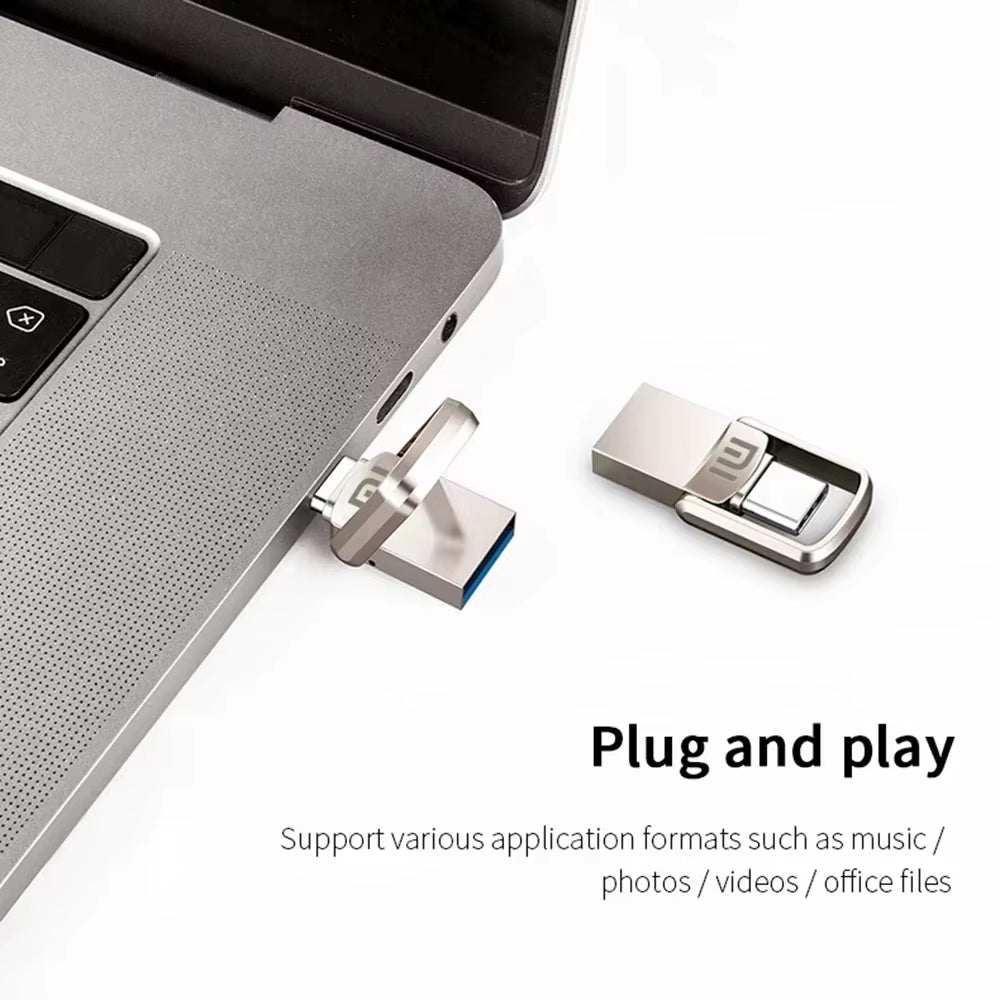 Xiaomi Metal 2TB Pendrive USB 3.0 Key Type C High Speed USB Flash Drive 512GB Storage PC Phone Data Transfer Memory Stick 128GB