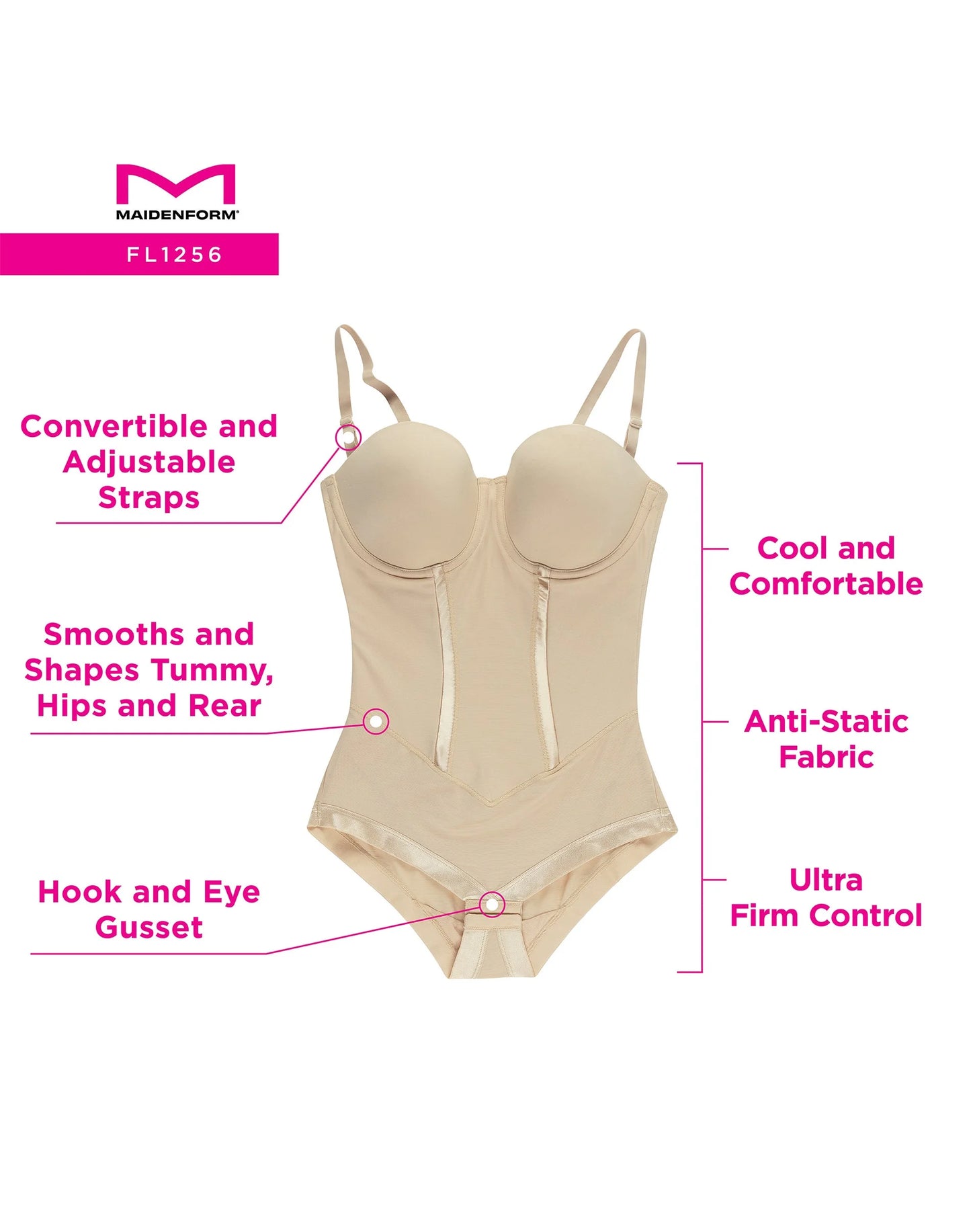 Easy up Firm Control Bodybriefer Strapless Shapewear Convertible 1256