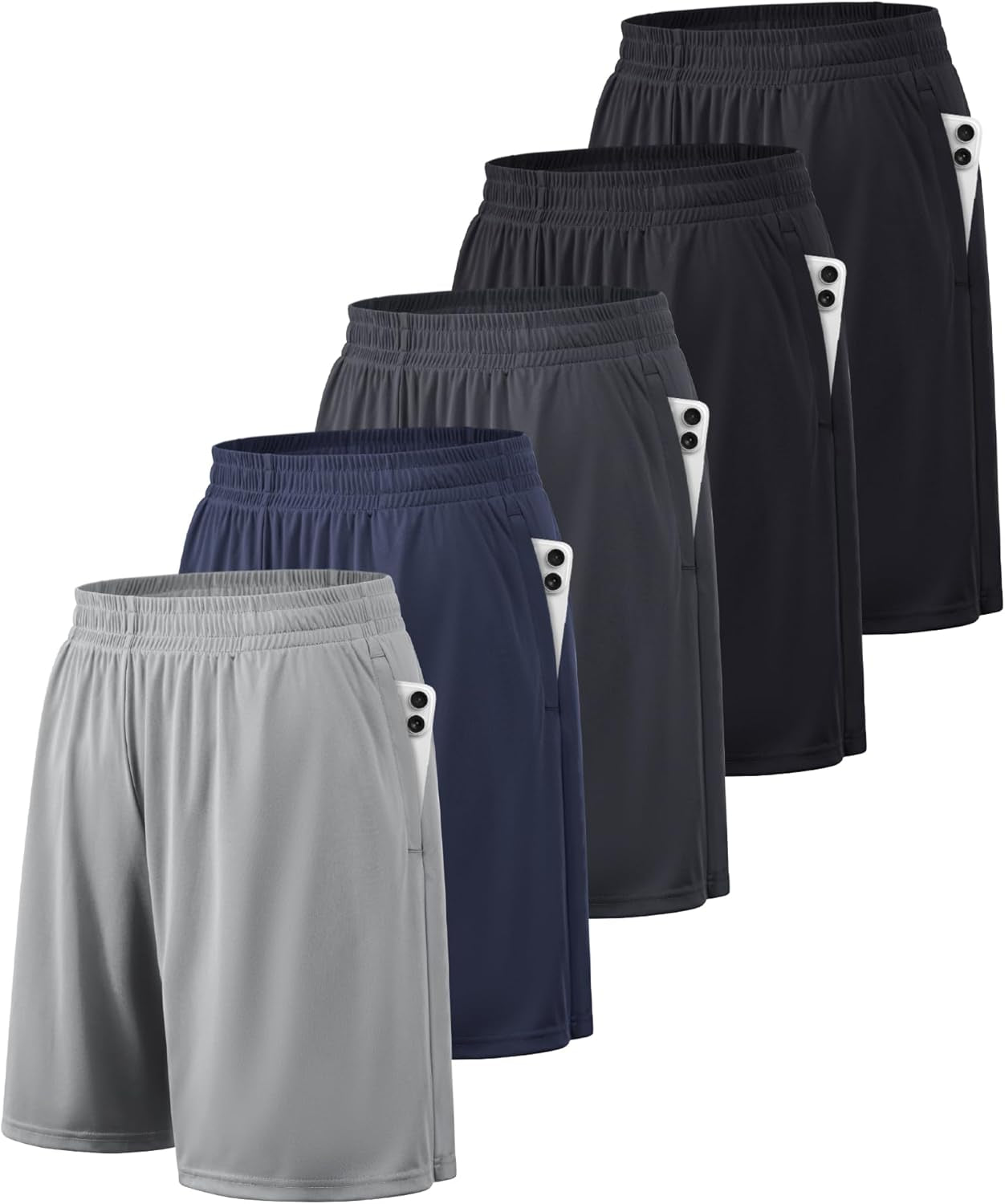 Athletic Shorts for Men with Pockets and Elastic Waistband Quick Dry Activewear