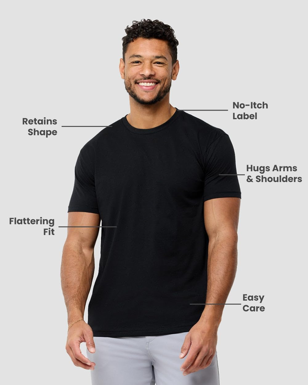 Men'S T-Shirts Soft Cotton Blend Crew Neck Tee S - 4XL Athletic Fit Plain Basic T-Shirt for Men