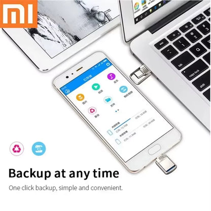 Xiaomi Metal 2TB Pendrive USB 3.0 Key Type C High Speed USB Flash Drive 512GB Storage PC Phone Data Transfer Memory Stick 128GB