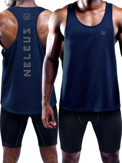 Men'S Workout Running Tank Top Sleeveless Gym Athletic Shirts